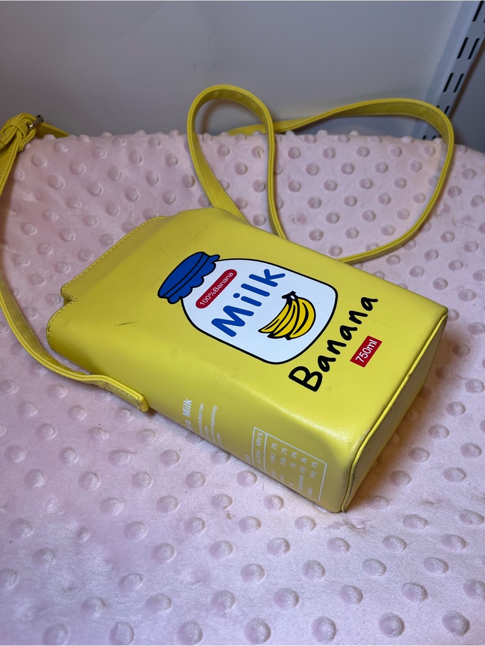 Banana Milk Bottle Crossbody Bag - Yellow